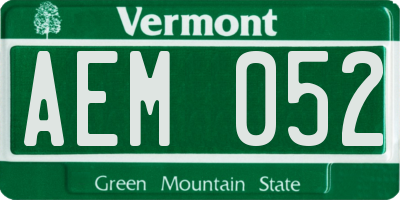 VT license plate AEM052