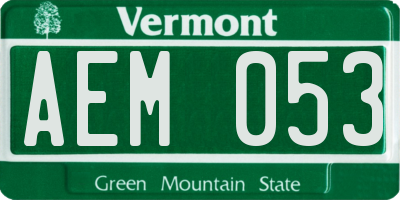 VT license plate AEM053