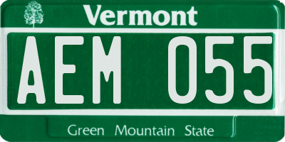 VT license plate AEM055