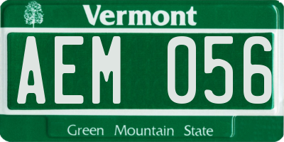 VT license plate AEM056