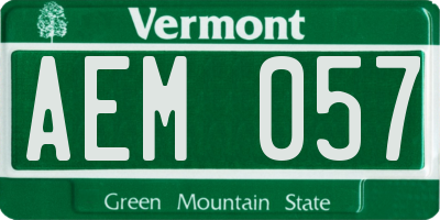 VT license plate AEM057