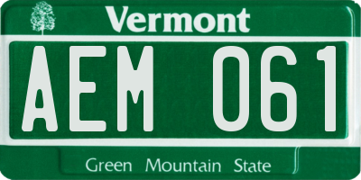 VT license plate AEM061