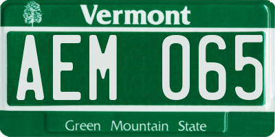 VT license plate AEM065