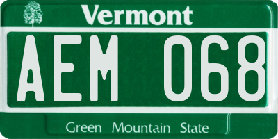 VT license plate AEM068