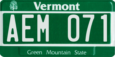 VT license plate AEM071