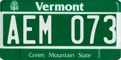 VT license plate AEM073
