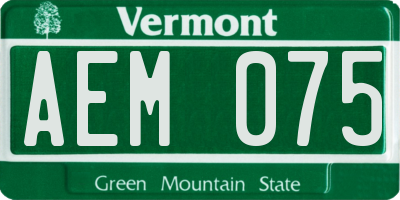 VT license plate AEM075