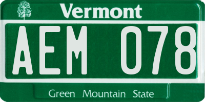 VT license plate AEM078