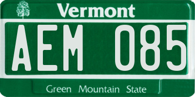 VT license plate AEM085