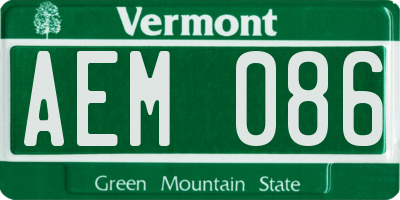 VT license plate AEM086