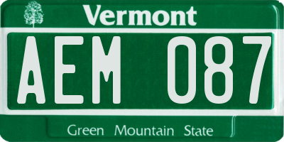 VT license plate AEM087