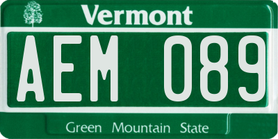 VT license plate AEM089