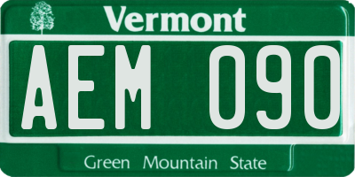 VT license plate AEM090