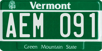 VT license plate AEM091