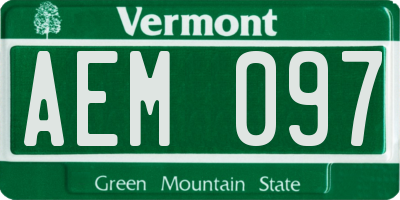 VT license plate AEM097
