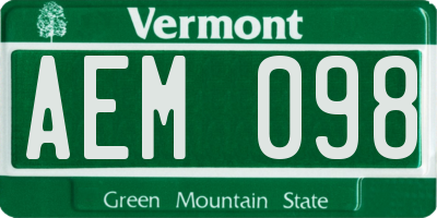 VT license plate AEM098