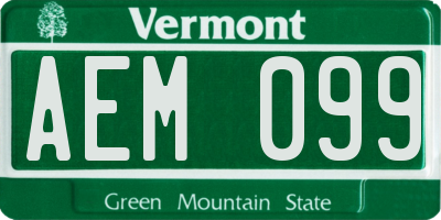 VT license plate AEM099