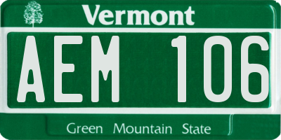 VT license plate AEM106