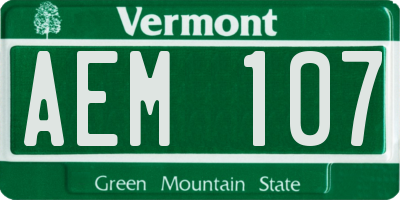 VT license plate AEM107