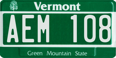 VT license plate AEM108