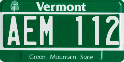 VT license plate AEM112