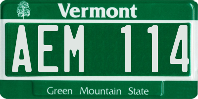 VT license plate AEM114