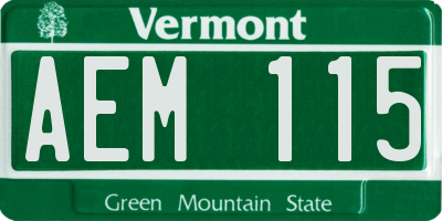 VT license plate AEM115