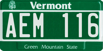 VT license plate AEM116