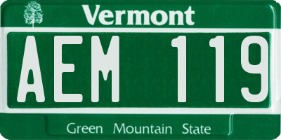 VT license plate AEM119