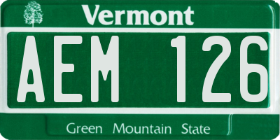 VT license plate AEM126
