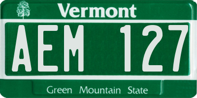 VT license plate AEM127