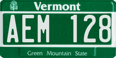 VT license plate AEM128