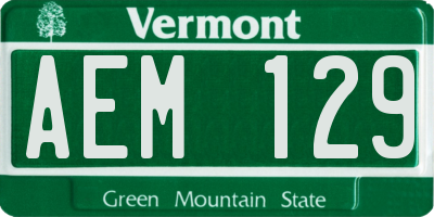VT license plate AEM129