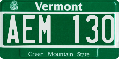 VT license plate AEM130