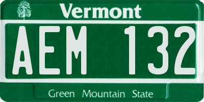 VT license plate AEM132