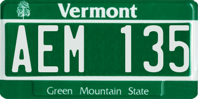 VT license plate AEM135