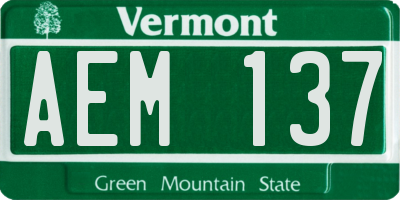 VT license plate AEM137