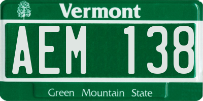 VT license plate AEM138