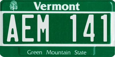 VT license plate AEM141