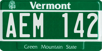 VT license plate AEM142