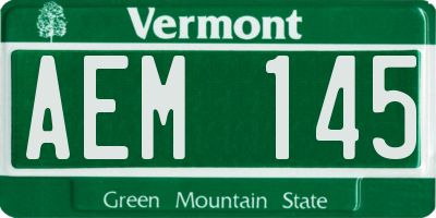 VT license plate AEM145