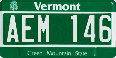 VT license plate AEM146