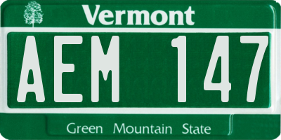 VT license plate AEM147