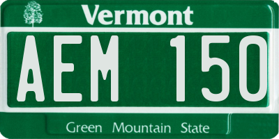 VT license plate AEM150
