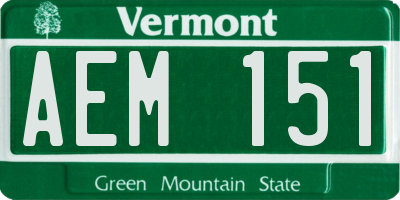 VT license plate AEM151