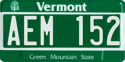 VT license plate AEM152