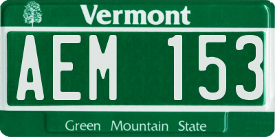 VT license plate AEM153