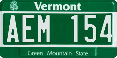 VT license plate AEM154