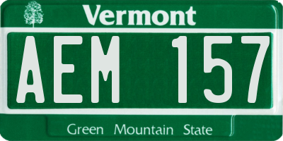 VT license plate AEM157