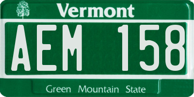VT license plate AEM158